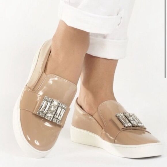 MICHAEL Michael Kors Tan and Pink Flats with Rhinestone Embellishment - Picture 1 of 12